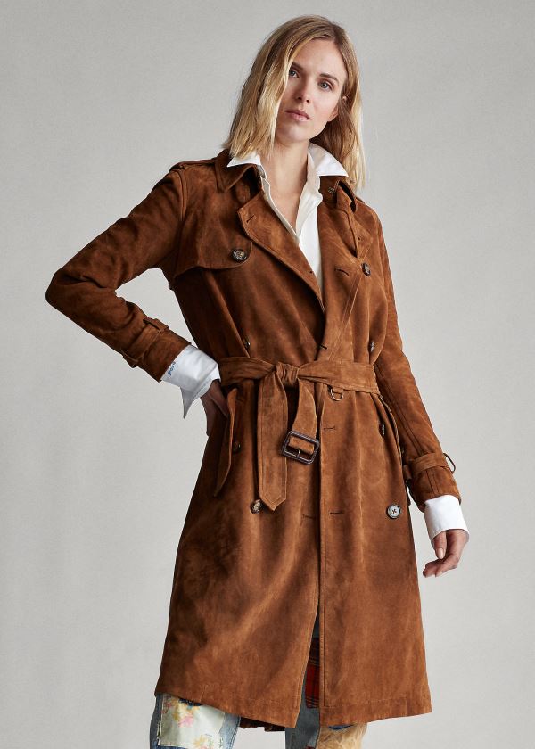 Women's Polo Ralph Lauren Suede Trench Coat | 791320UBS